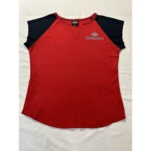 Harley Davidson Women's Shirt Top Size XL Red/Black Doc's HD H3